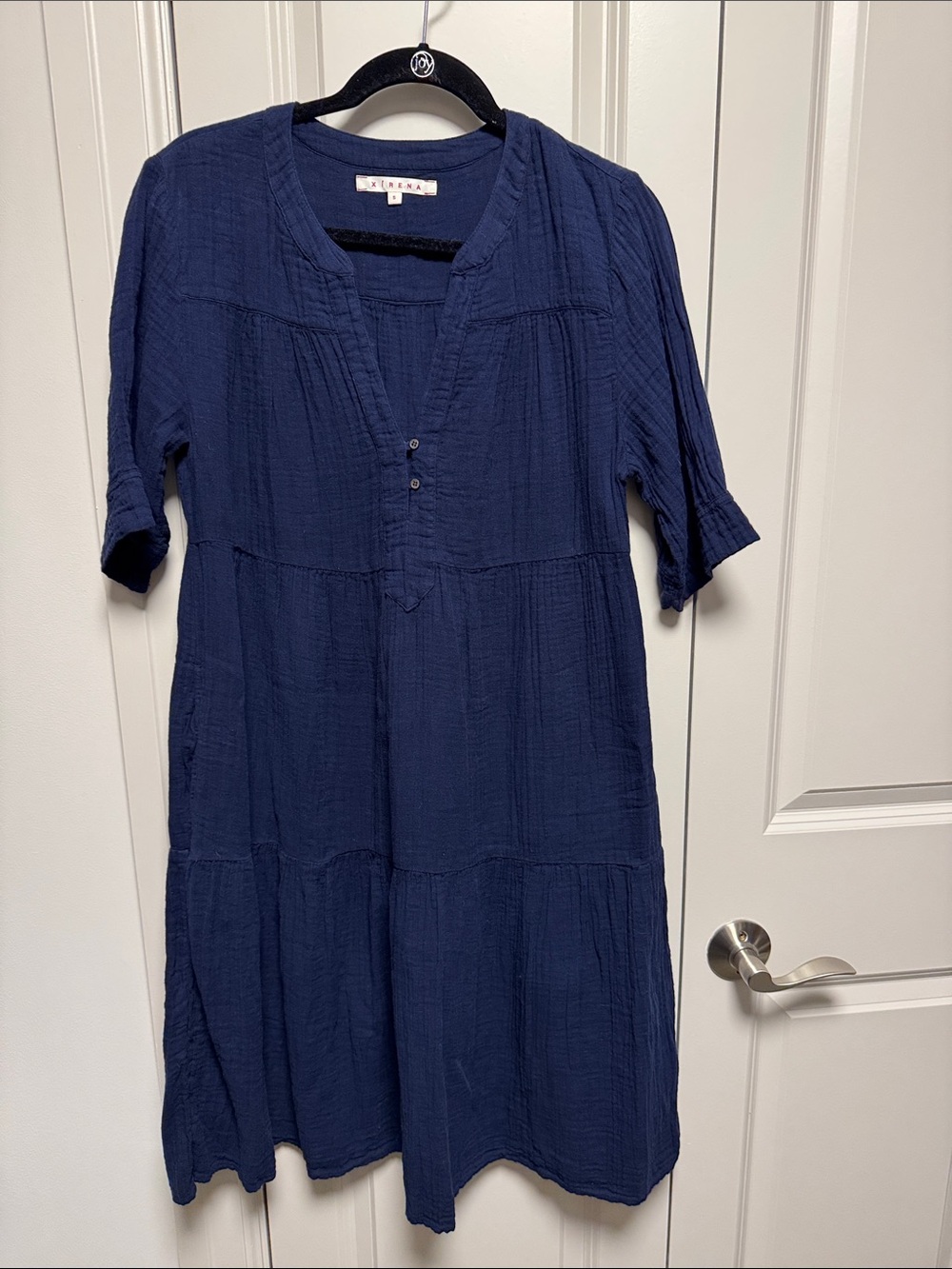 Xirena Navy Cotton Gauze Dress Size Small